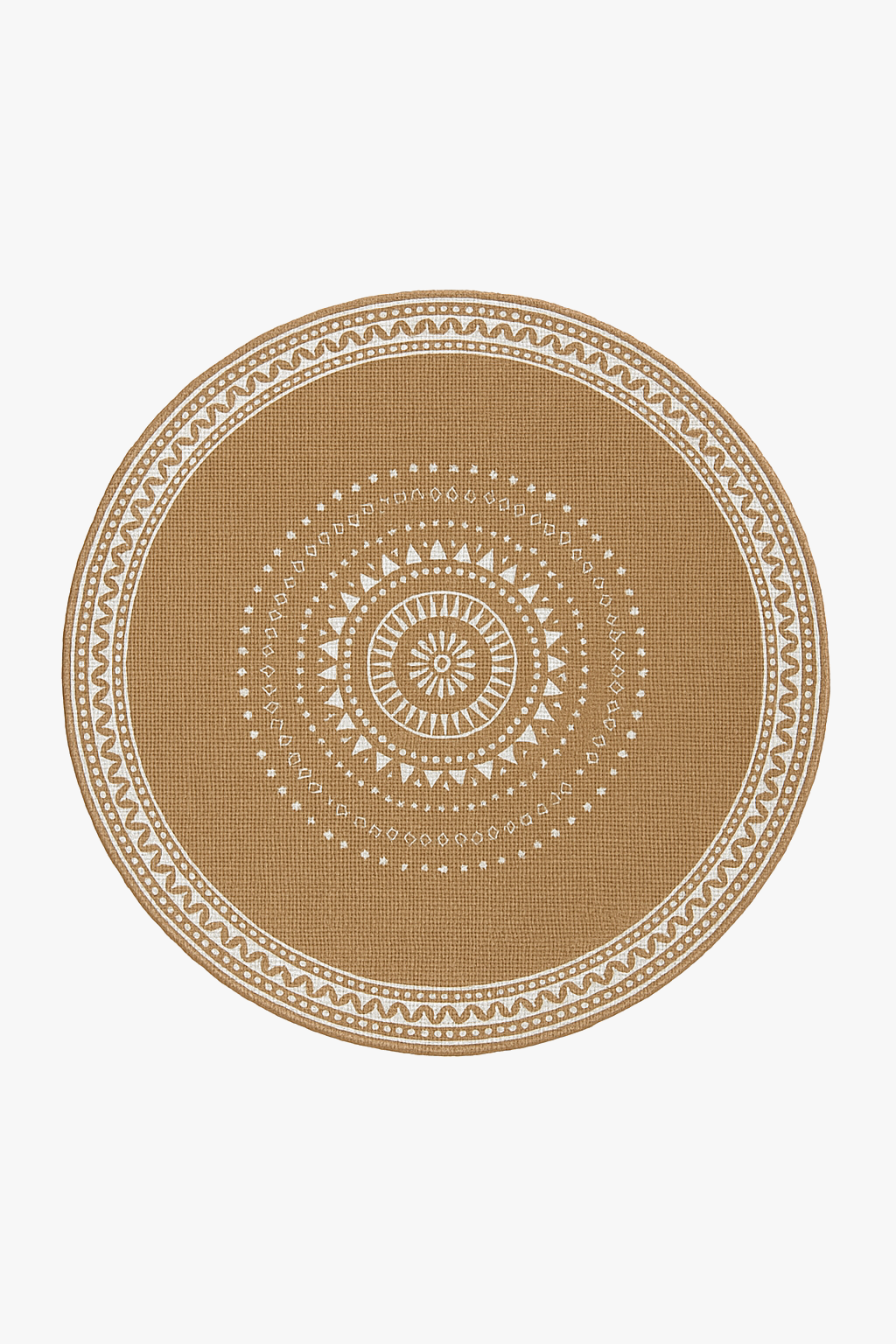 Set de table rond tressé style champêtre pompons jute