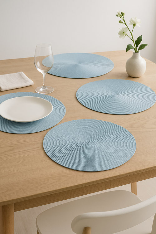Set de table rond tressé antidérapant style européen