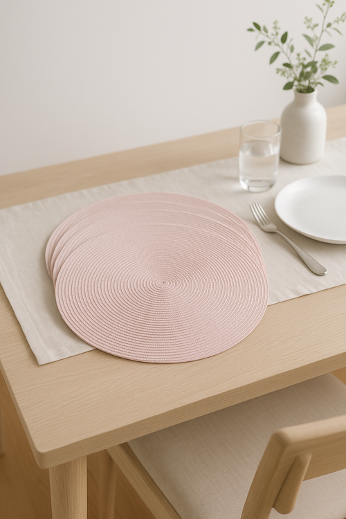 Set de table ronds tressés antidérapants lot quatre