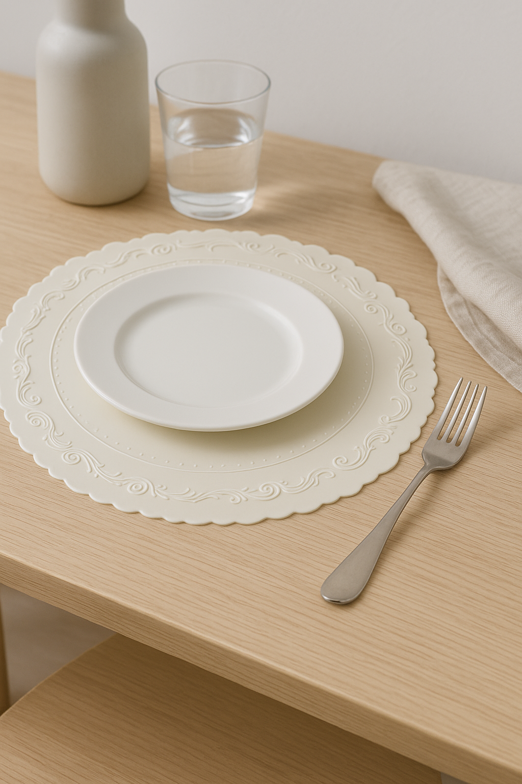 Set de table silicone antidérapant motif feuille tropicale