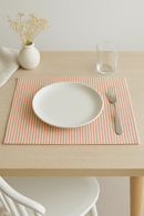 Set de table tissu lin rayures carreaux cuisine