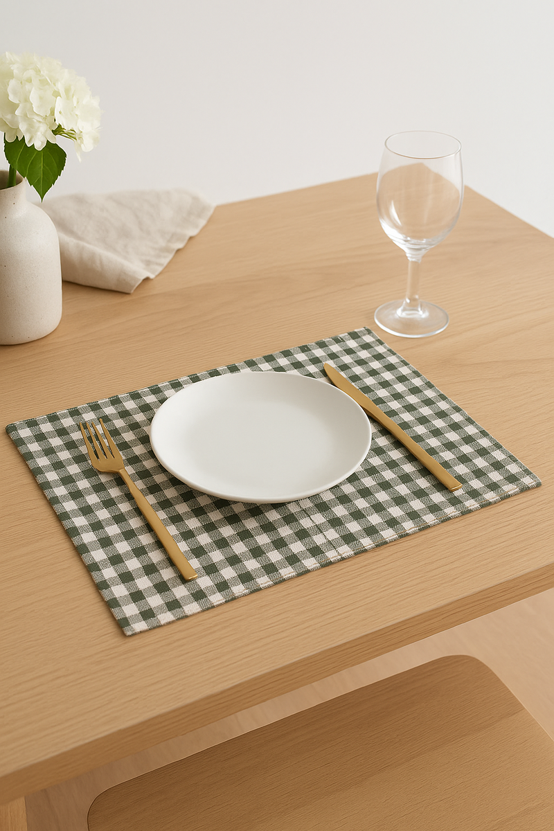 Set de table tissu rayures carreaux style champetre