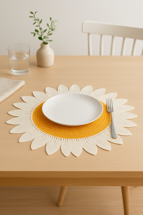 Set de table tournesol style campagne pour cuisine - vue 2 sur 2