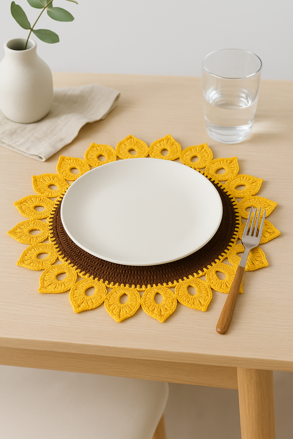 Set de table tournesol style champêtre pour cuisine