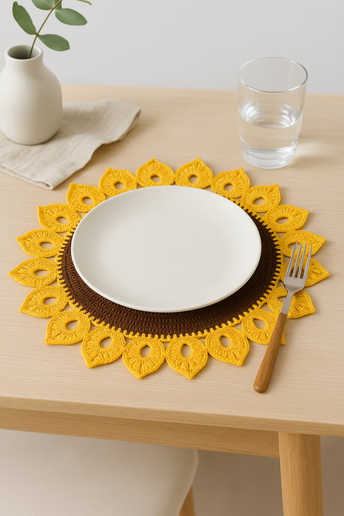 Set de table tournesol style champêtre pour cuisine