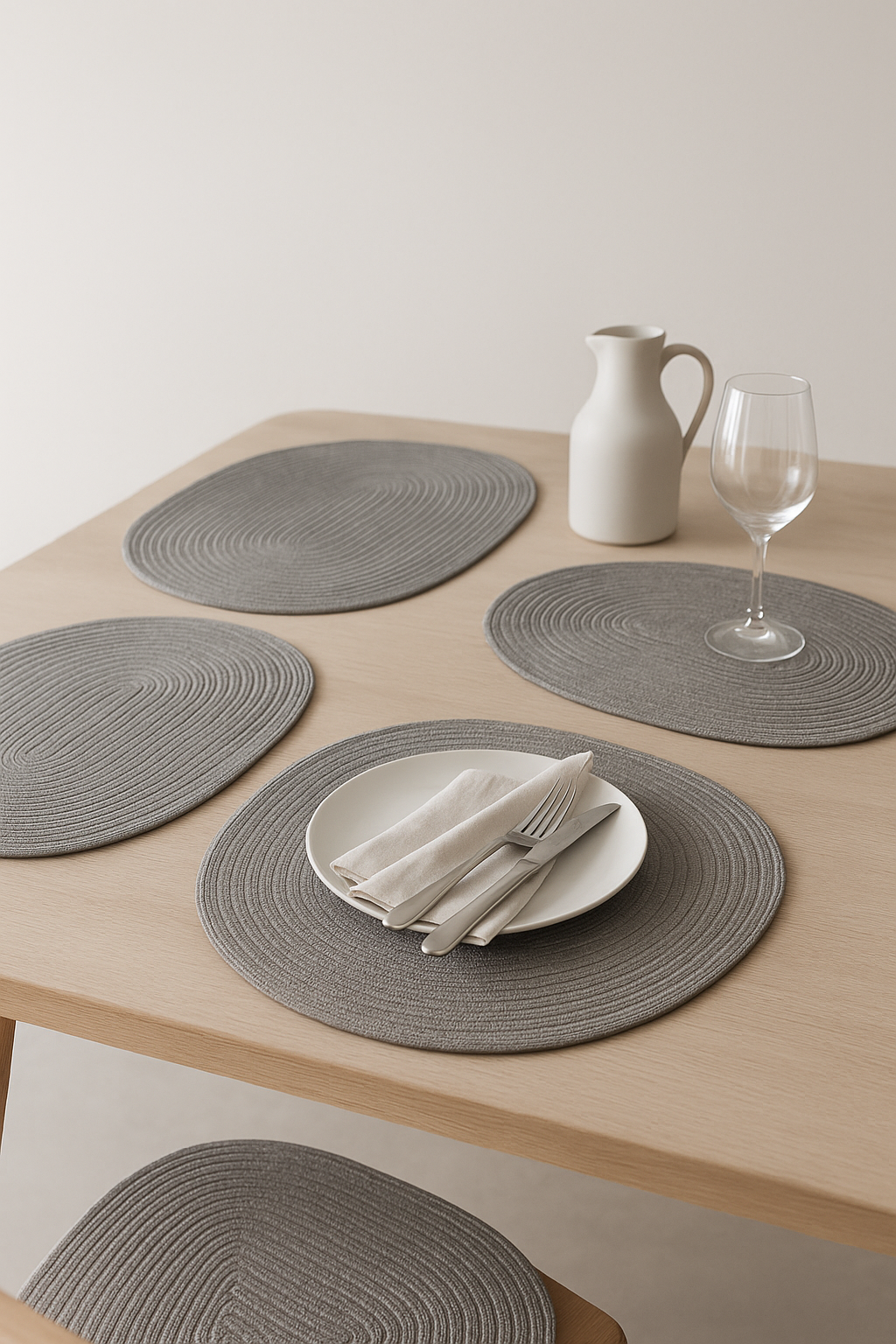 Set de table tressé coton antidérapant style japonais - vue 3 sur 2