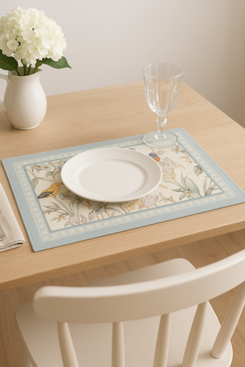Set de table vintage motifs oiseaux style morris