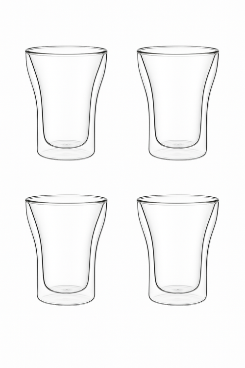 Set tasses espresso double paroi verre isotherme 80ml