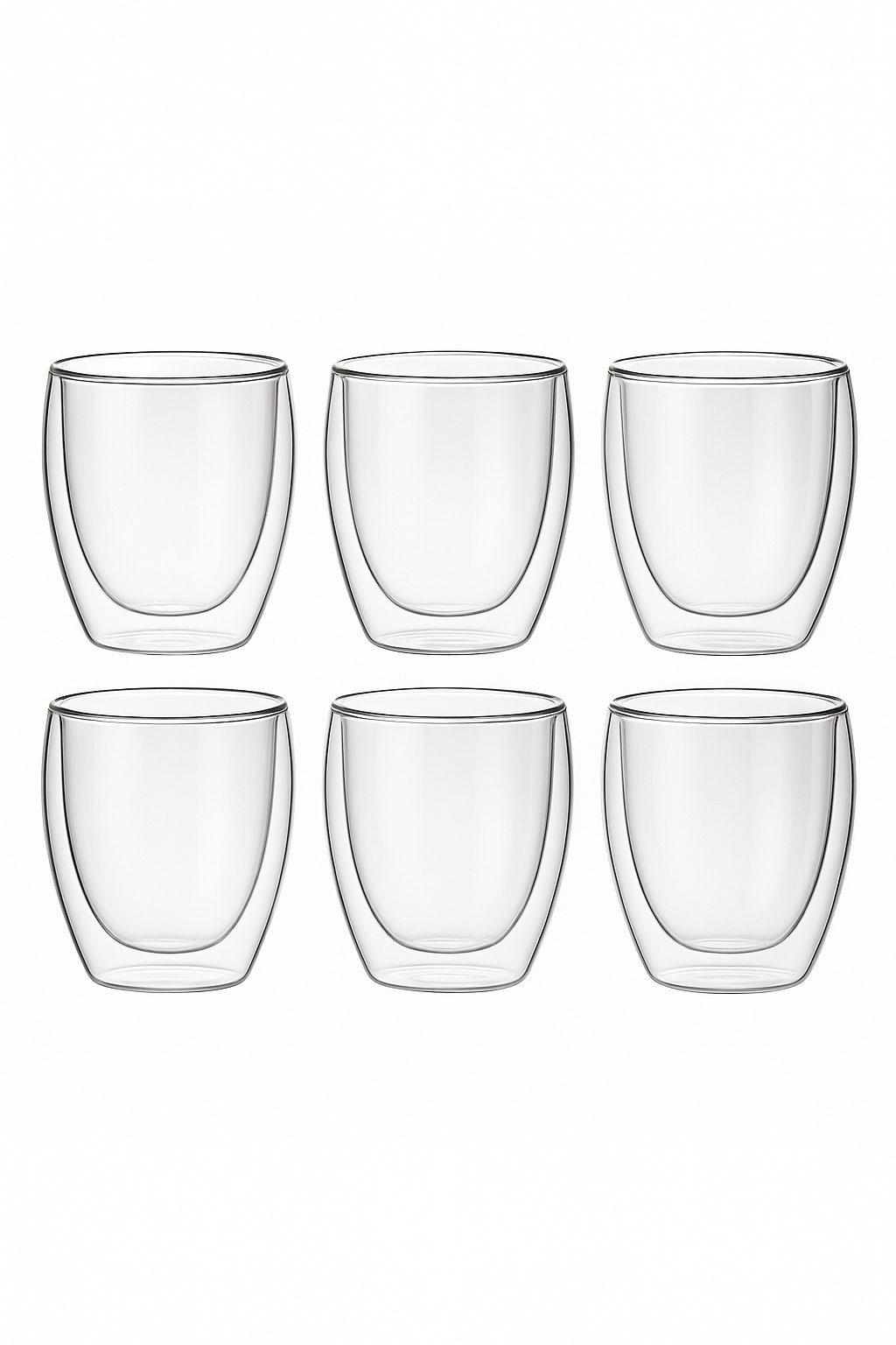 Set tasses expresso double paroi verre 80ml