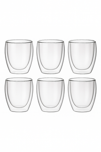 Set tasses expresso double paroi verre 80ml (lot de 6)
