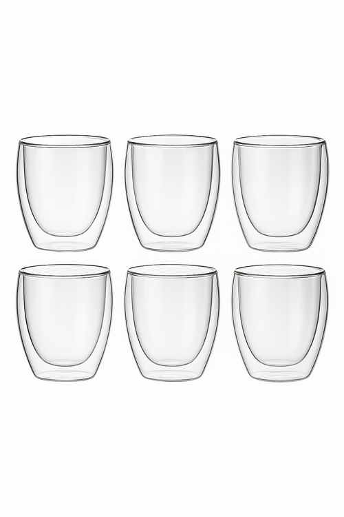 Set tasses expresso double paroi verre 80ml