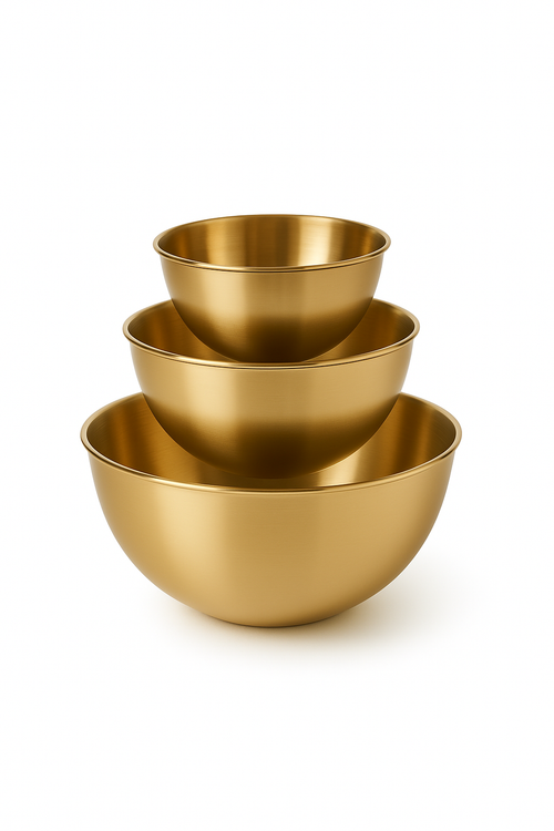 Set trois bols acier inoxydable cuisine mélange salades - vue 3 sur 2
