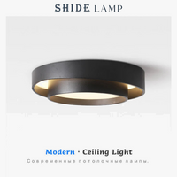 SHIDE blanc noir plafond moderne à LEDs lumières pour salon chambre salle à manger lampe à intensité variable intérieur rond carré luminaires