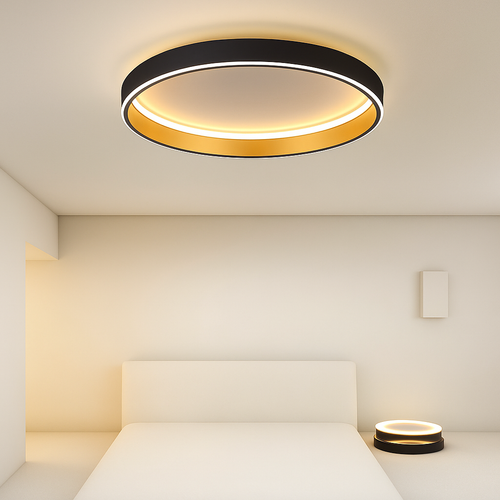Simple round LED ceiling light for bedroom, modern home decor, Nordic minimal living room lamp - vue 4 sur 30