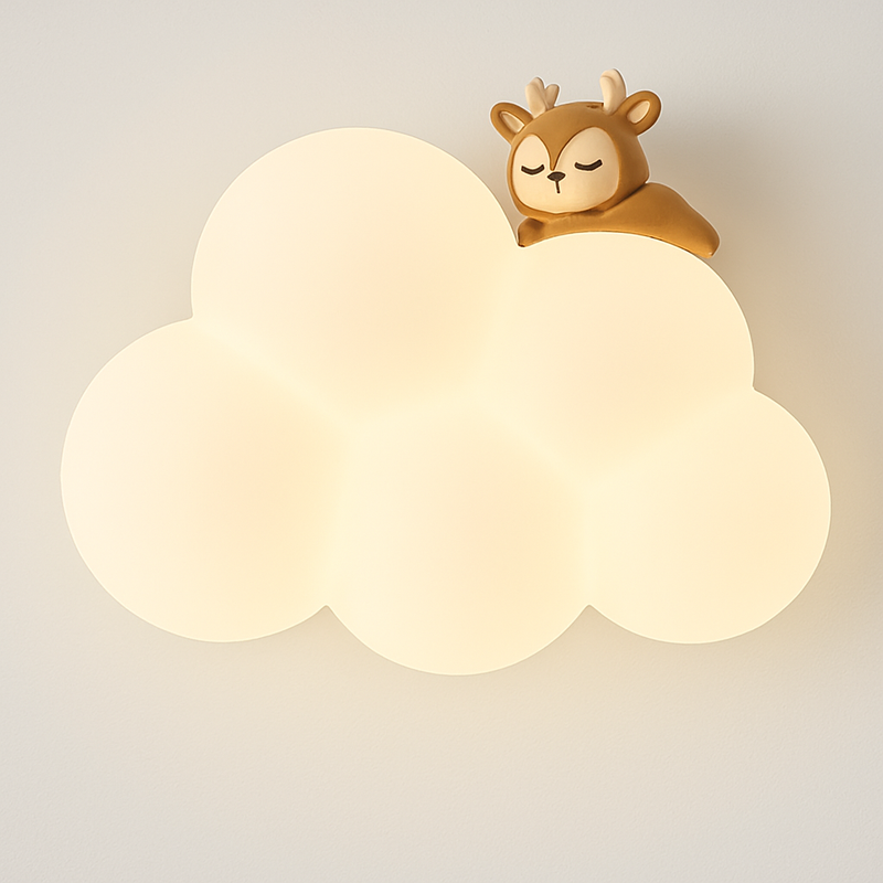 Singe Lumière Dessin Animé Animal Applique Nuage Blanc Applique Chambre D'enfant Veilleuse Chambre D'enfant Lampe De Chevet Protection Des Yeux
