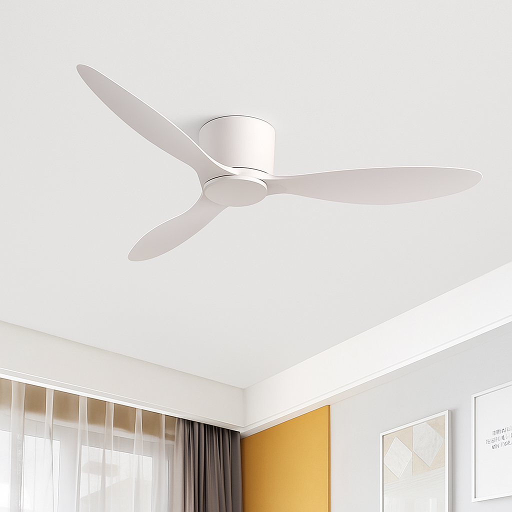 SOVE modern black and white low-profile DC motor 30W ceiling fan with remote control without light 220V