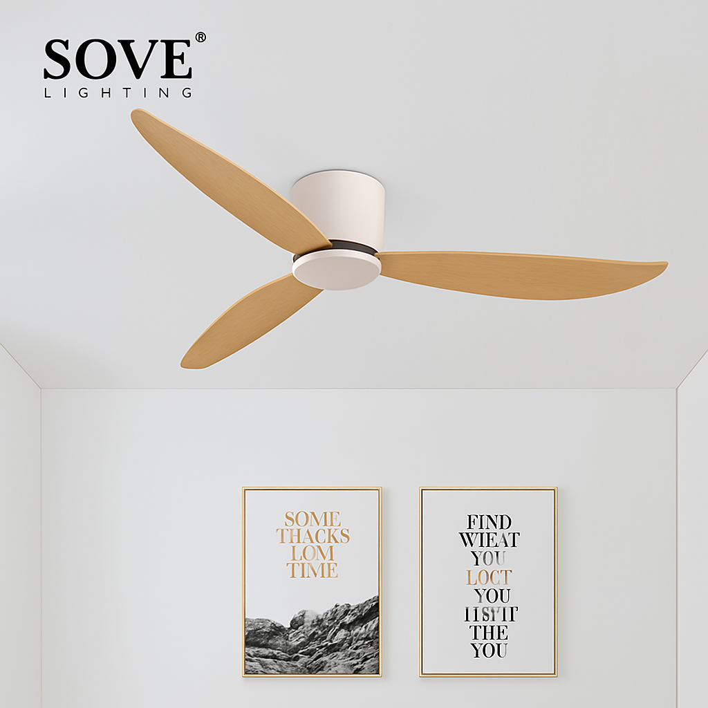 SOVE moderne noir blanc plancher bas moteur à courant continu 30W ventilateurs de plafond avec télécommande ventilateur de plafond Simple sans lumière ventilateur de maison 220V - vue 4 sur 14
