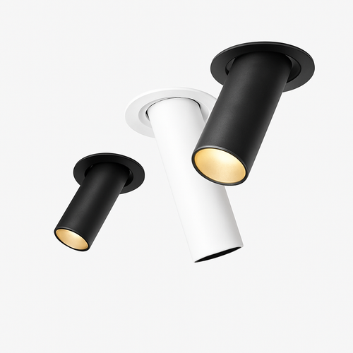 Spot de Plafond Tube Long noir/blanc encastré Led point lampe Angle rotatif 12w - vue 2 sur 7