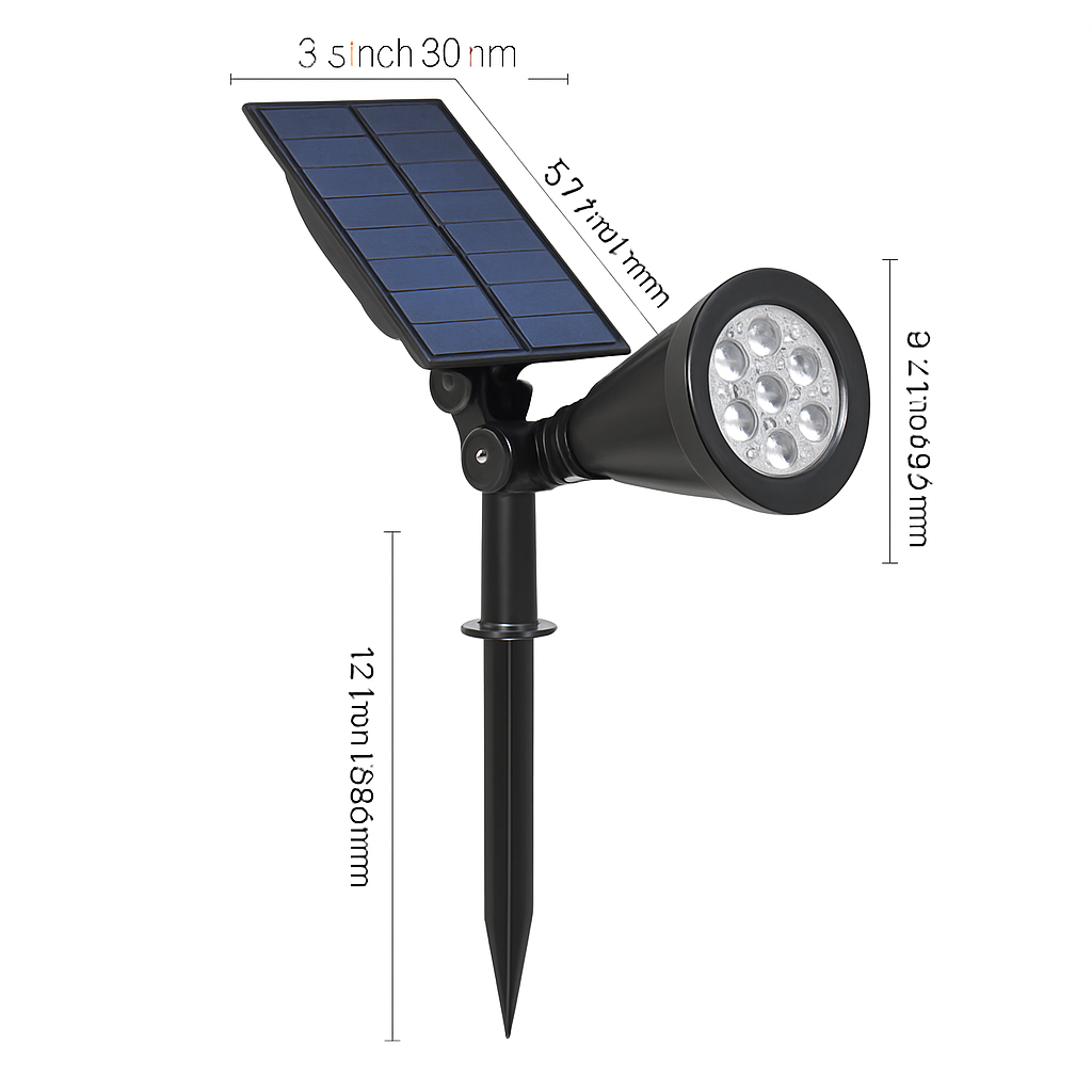 Spot dirigeable LED extérieur solaire à piquer (lot de 2) - vue 4 sur 4