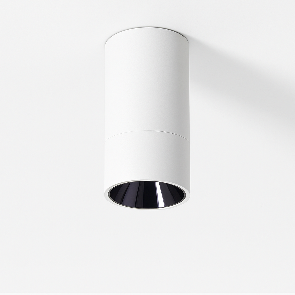 Spot en cylindre moderne à LED noir ou blanc