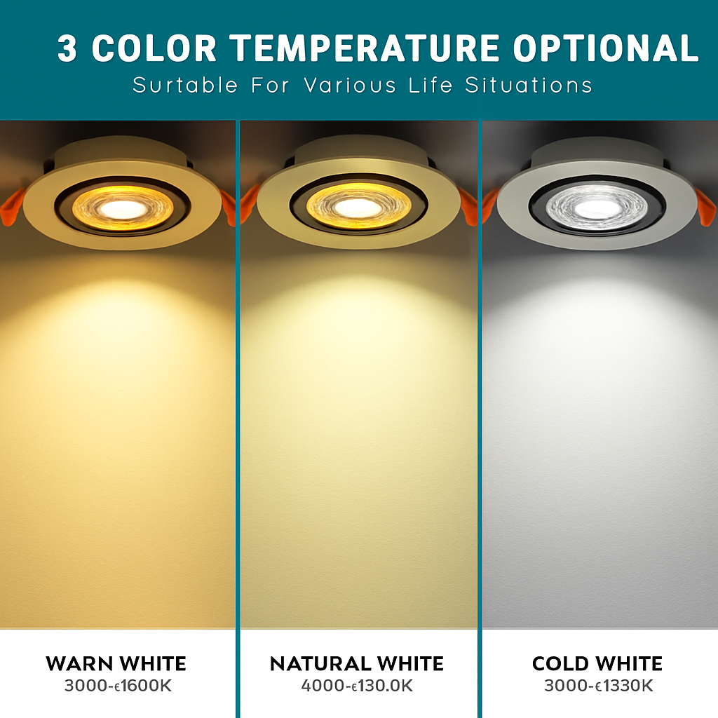 spot led encastrable rotatif 360 degrés pour intérieur - vue 5 sur 8