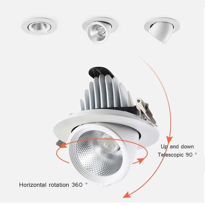spot led encastrable rotatif à intensité variable 360 degrés