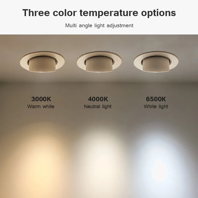 spot led encastrable rotatif à intensité variable 360 degrés