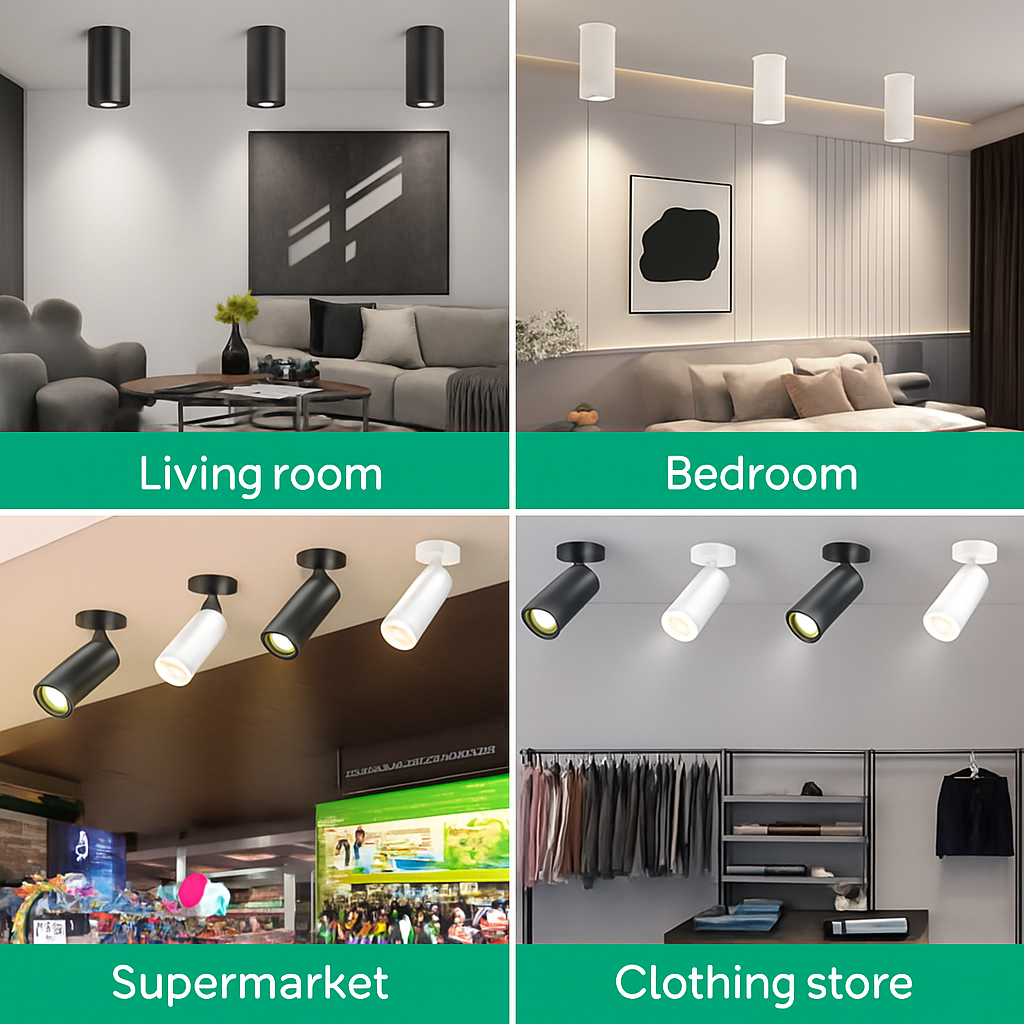 spot led plafonnier intérieur montage en surface design moderne - vue 7 sur 12