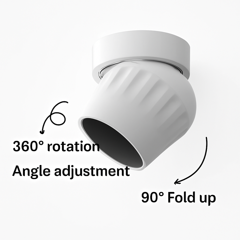 spot led rotatif à 360° éclairage mural pliable et anti-vertige