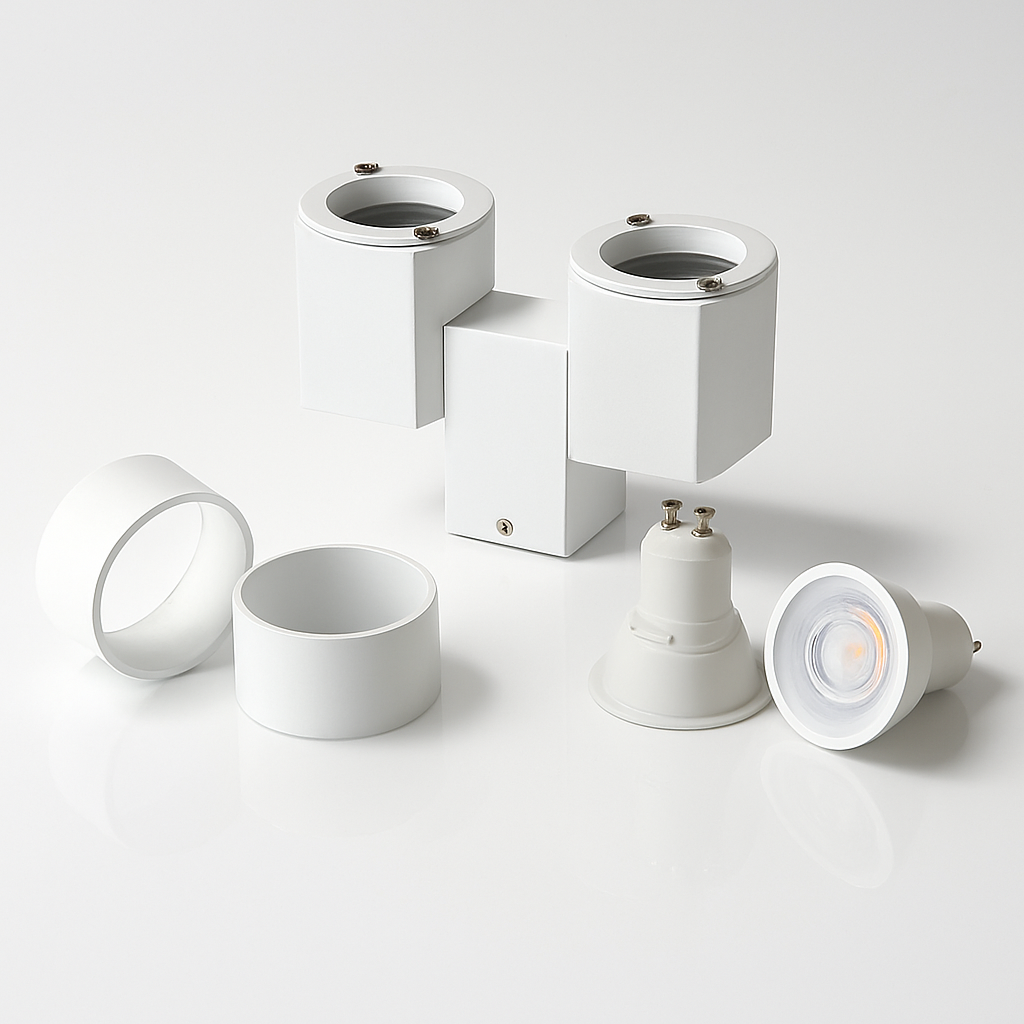 Spot moderne avec double LED en aluminium blanc - vue 7 sur 10