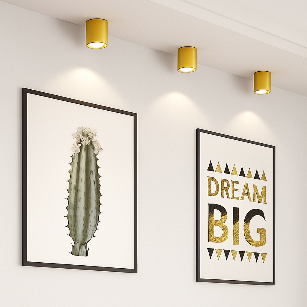 Spot moderne LED cylindrique en métal doré Tarm - vue 4 sur 11