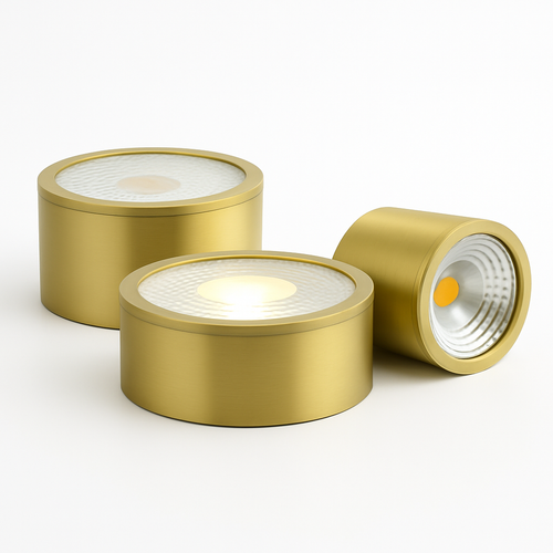 Spot moderne LED cylindrique en métal doré Tarm
