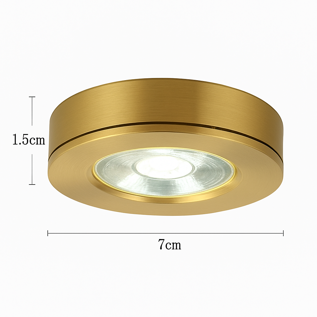Spot moderne LED cylindrique en métal doré Tarm - vue 7 sur 11