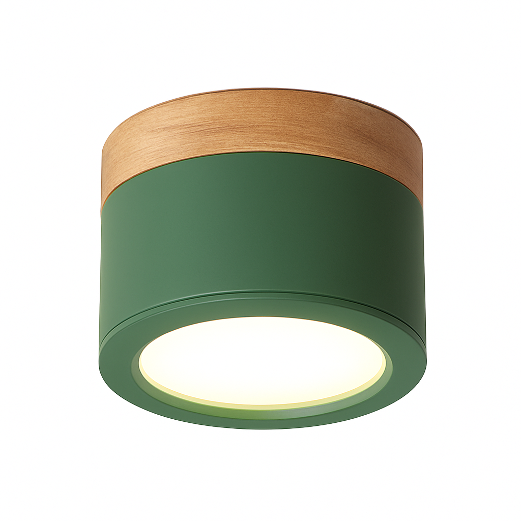 Spot moderne à LED en bois et métal coloré Allan