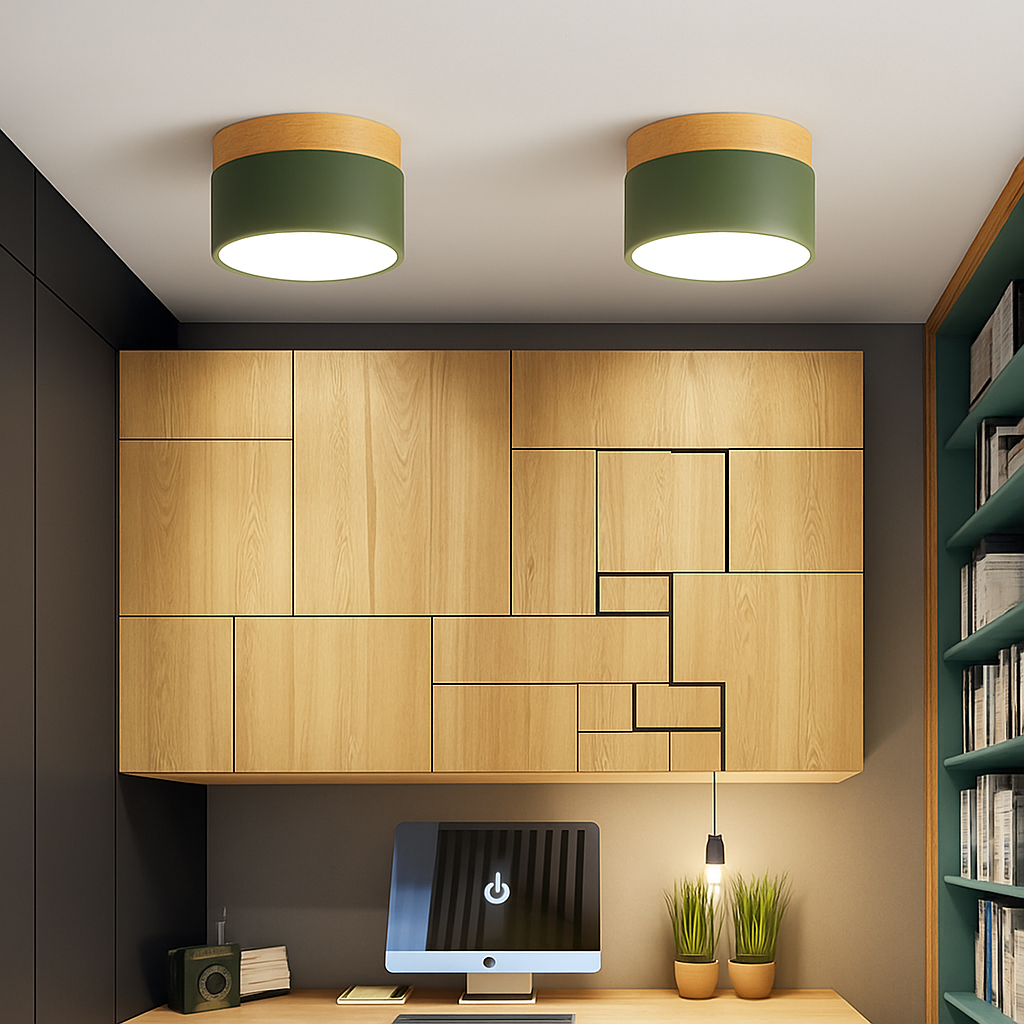 Spot moderne à LED en bois et métal coloré Allan - vue 5 sur 8