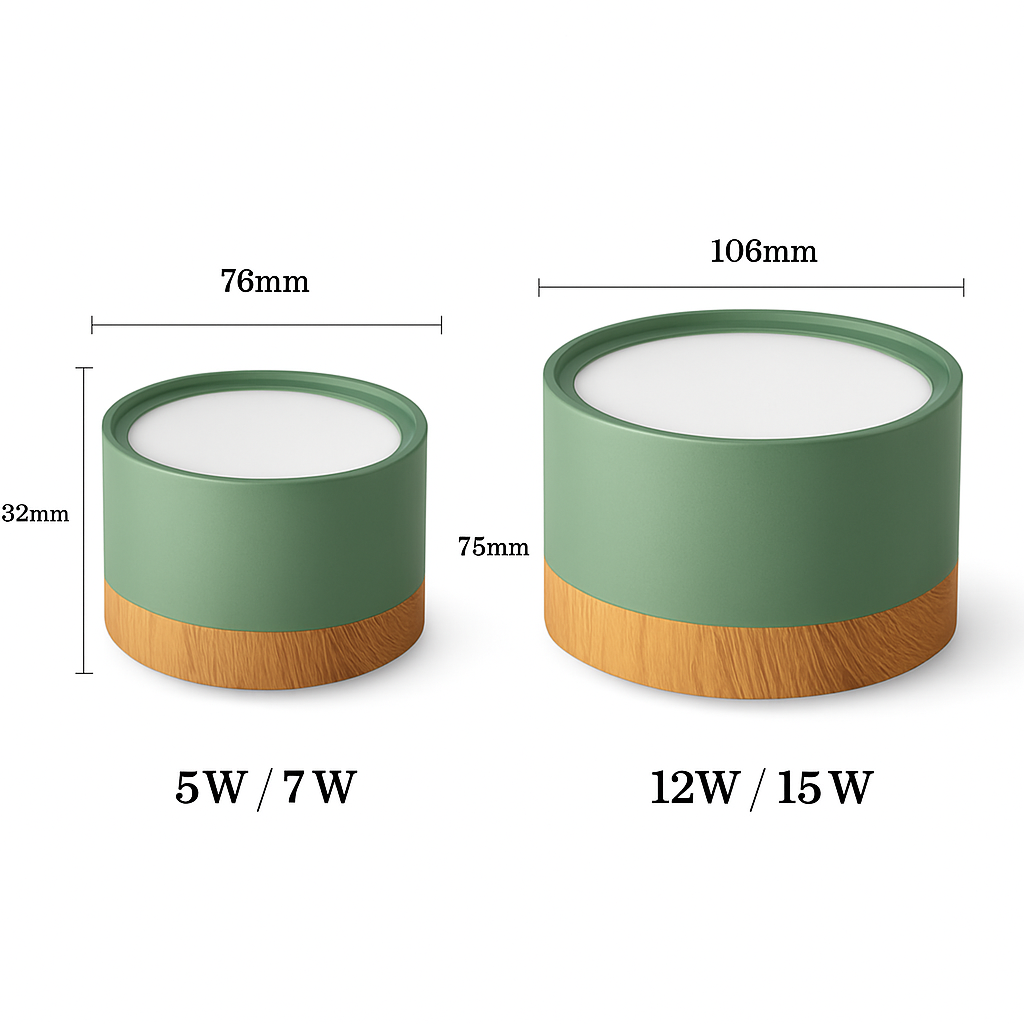 Spot moderne à LED en bois et métal coloré Allan - vue 9 sur 8