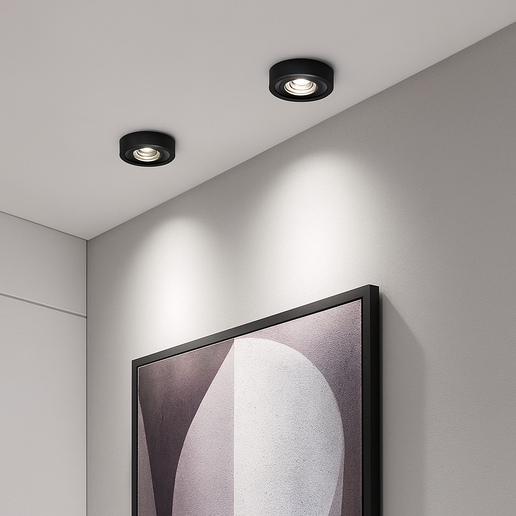 Spot moderne LED extra fin rond en aluminium Delma - vue 4 sur 7
