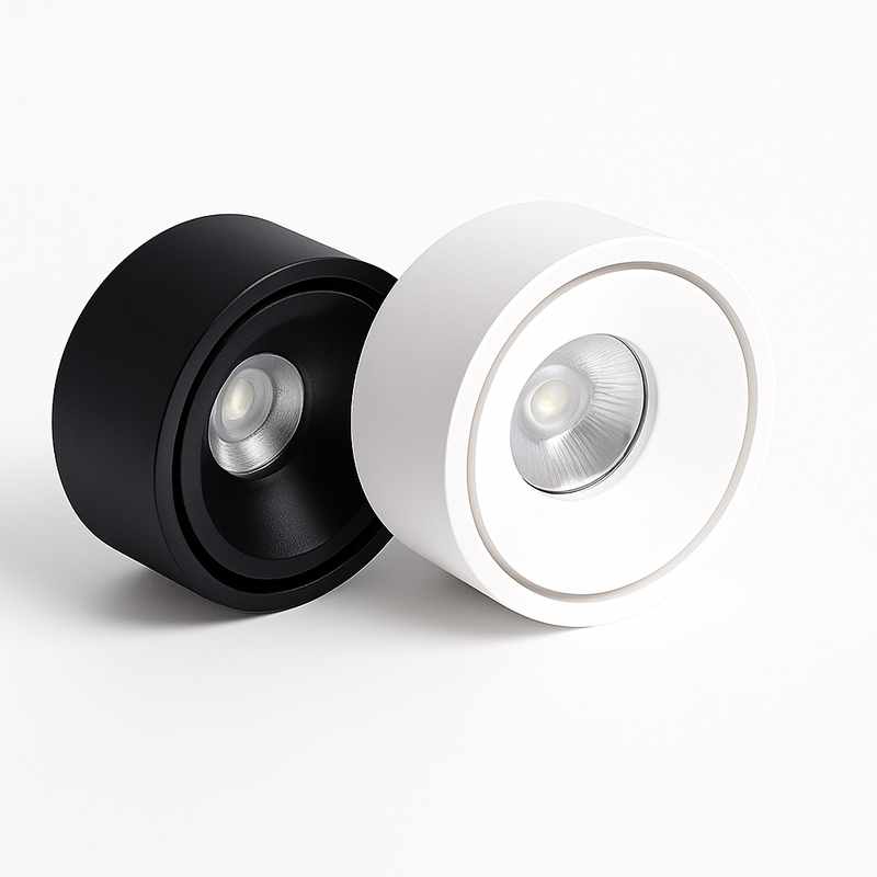 Spot moderne LED rond et encastrable en métal Lory