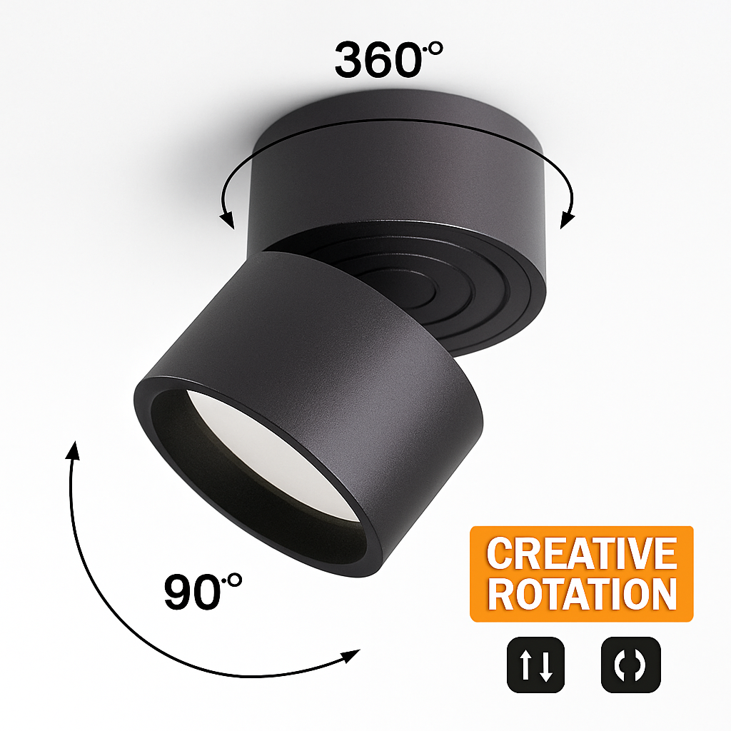 Spot moderne rond LED orientable Loft - vue 10 sur 11