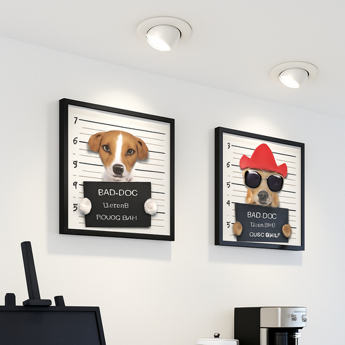 Spot rond à LED pivotable à 360° en aluminium blanc