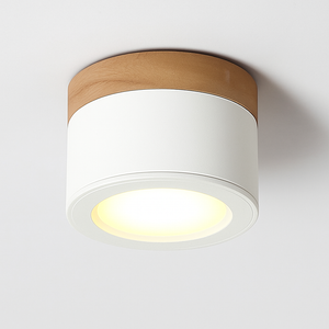 Cylindrical LED spotlight with wooden base Botimi