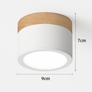 Spots LED cylindrique à base en bois Botimi