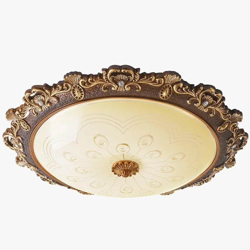 Style européen plafonnier chambre salon rétro luxe lampe à LED étude porche balcon Restaurant résine luminaire