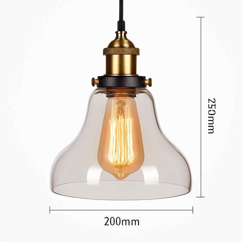 Suspension avec abat-jour en verre Loft