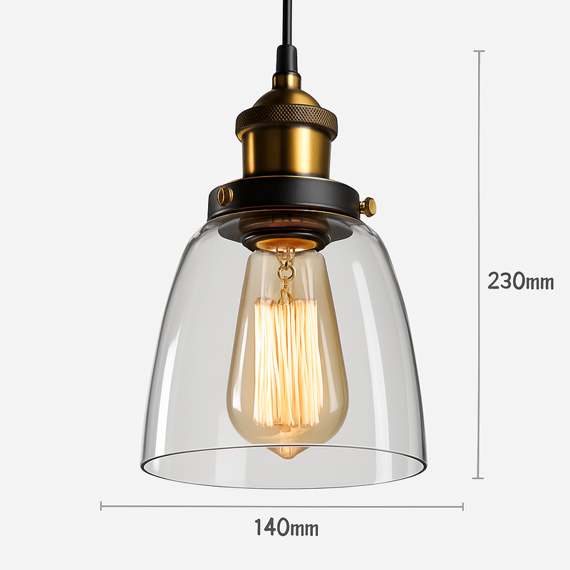 Suspension avec abat-jour en verre Loft