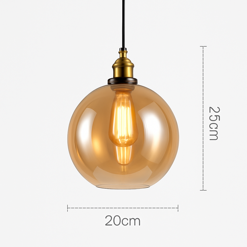 Suspension avec abat-jour en verre Loft