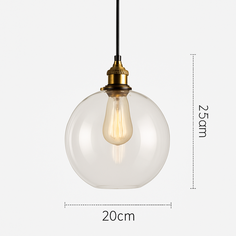 Suspension avec abat-jour en verre Loft