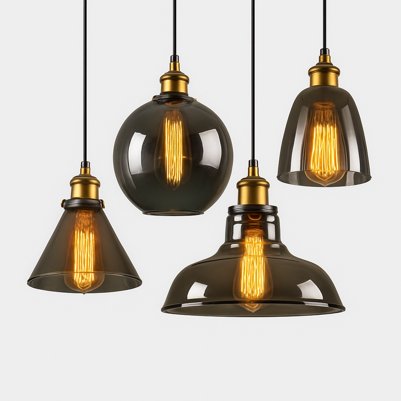 Suspension avec abat-jour en verre Loft