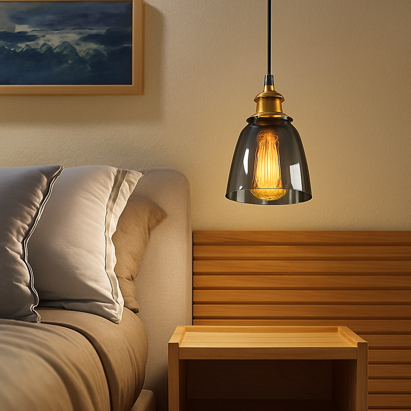 Suspension avec abat-jour en verre Loft