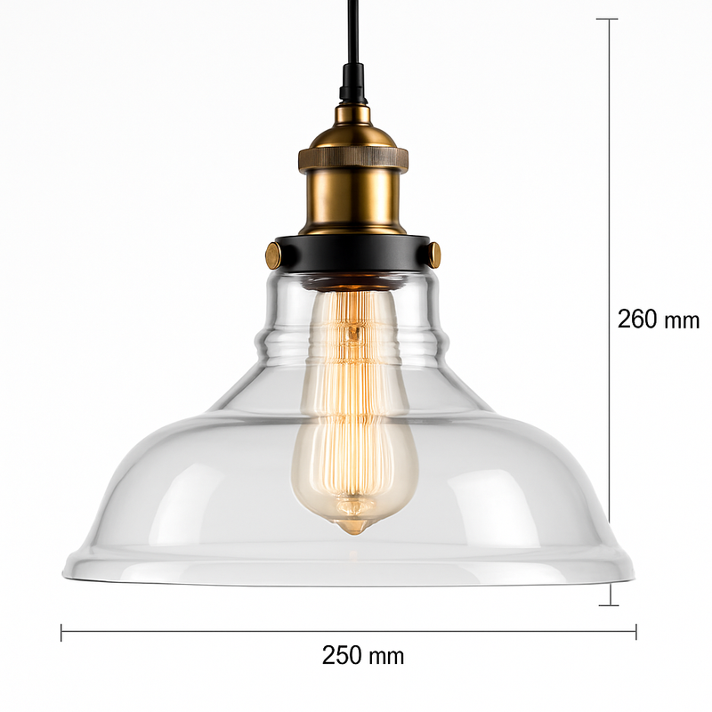 Suspension avec abat-jour en verre Loft